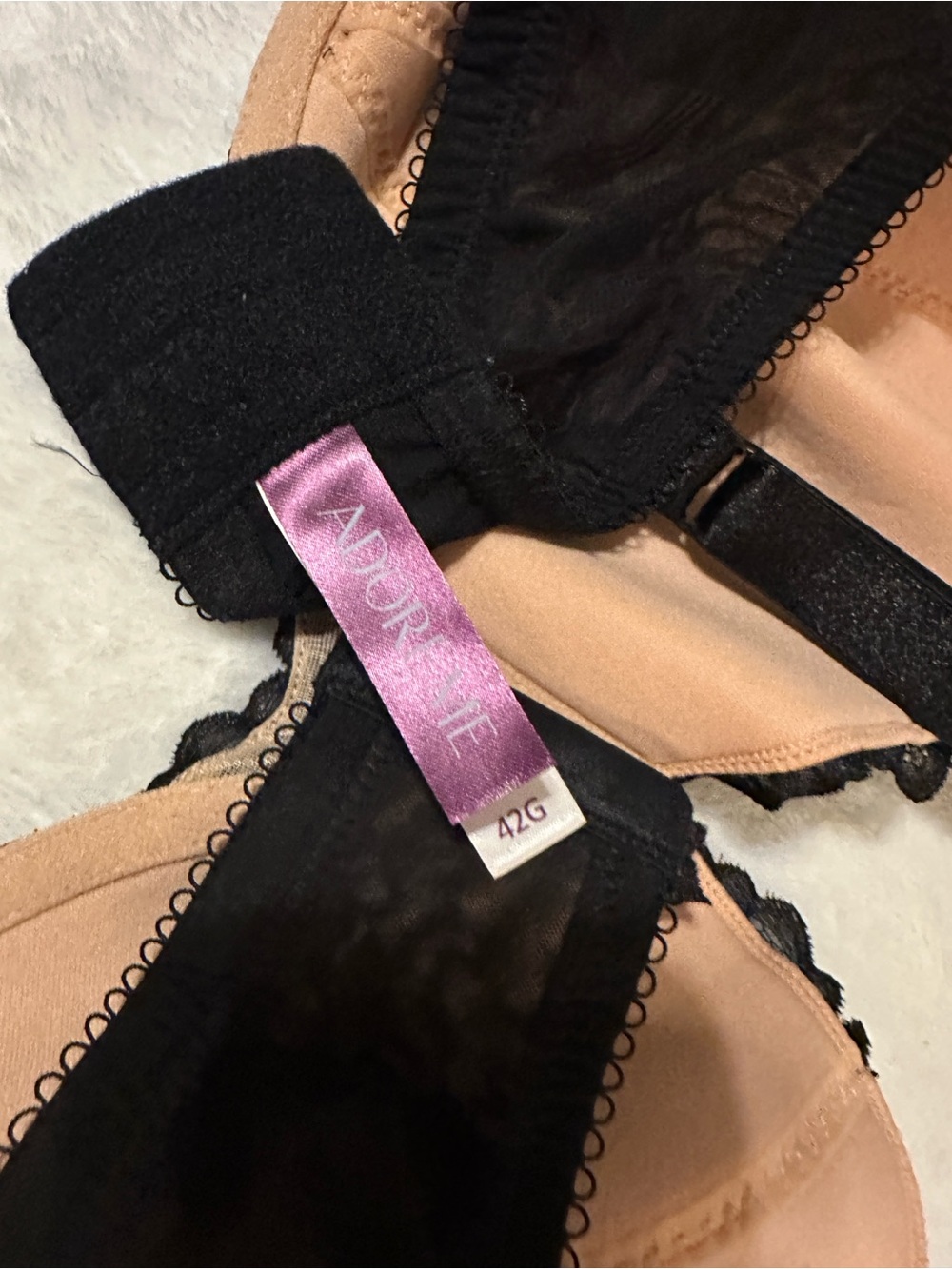 Adore Me Black & Nude Lace-Trim Bra